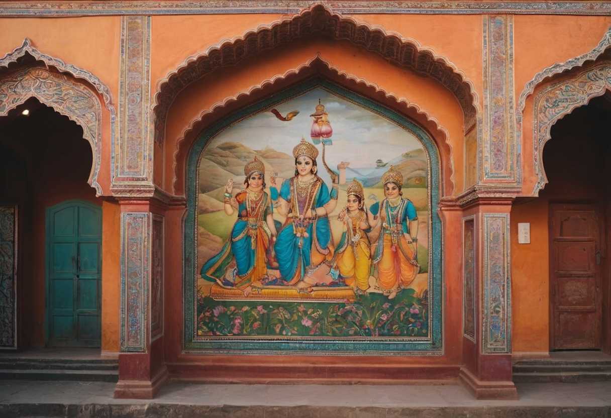 Davis Saroni l&rsquo;art des fresques vibrant de couleur à Jaipur